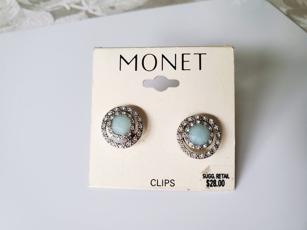 Vintage Rhinestone Monet Stud Earrings